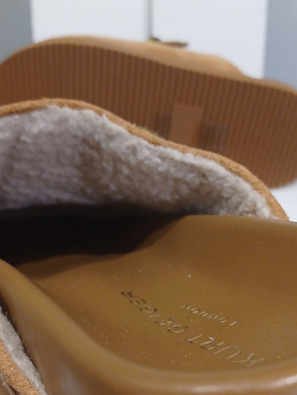 Kurt Geiger Tan Suede Buckle Mules - Picture 6 of 7